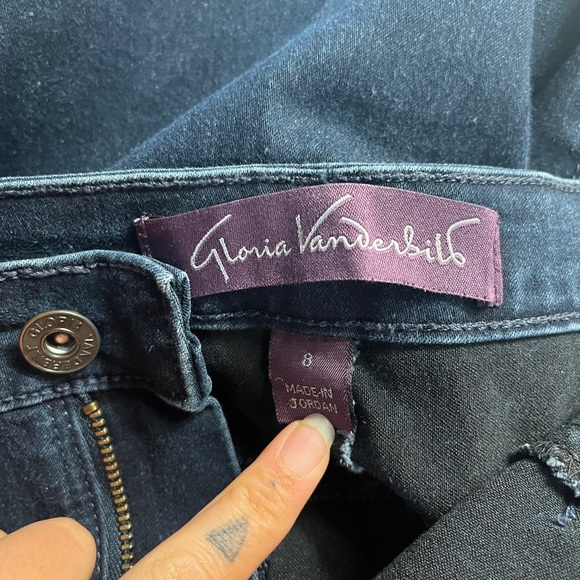 gloria vanderbilt dark wash sadie capri pants size 8 - Picture 5 of 7